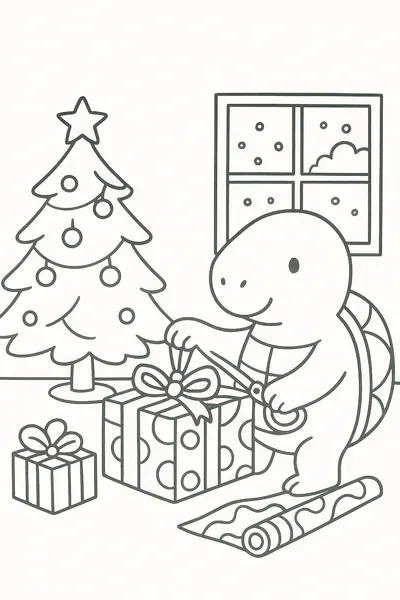 Turtle Wrapping Presents
