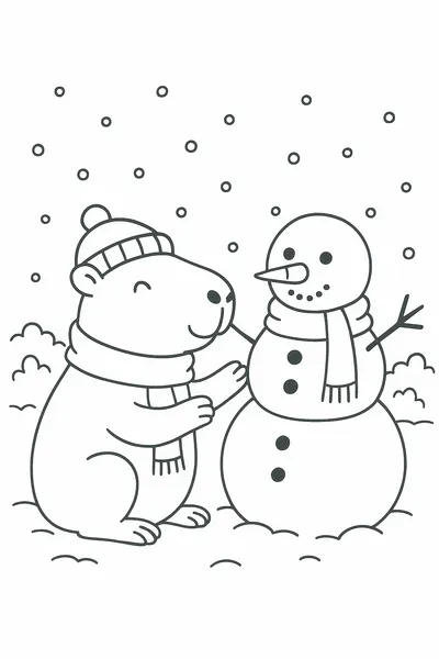 Capybara Snowman