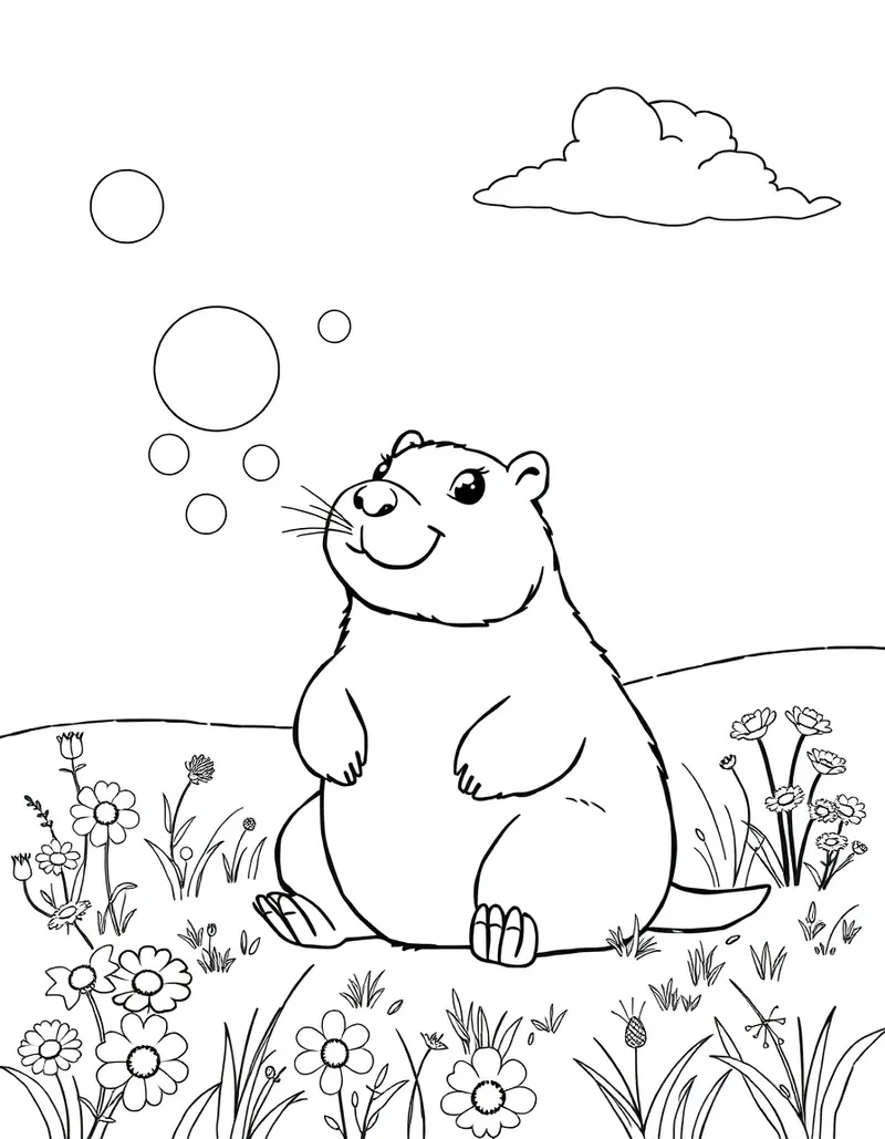 Capybara Blowing Bubbles