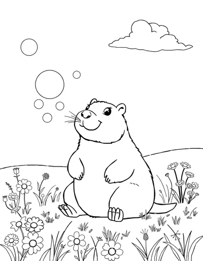 Capybara Blowing Bubbles