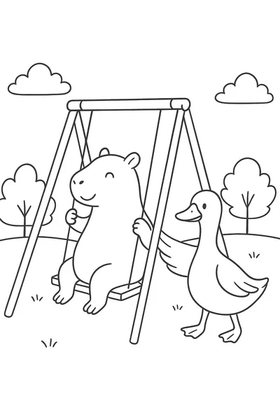 Capybara Goose Swing