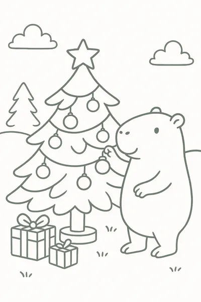 Capybara Christmas Tree