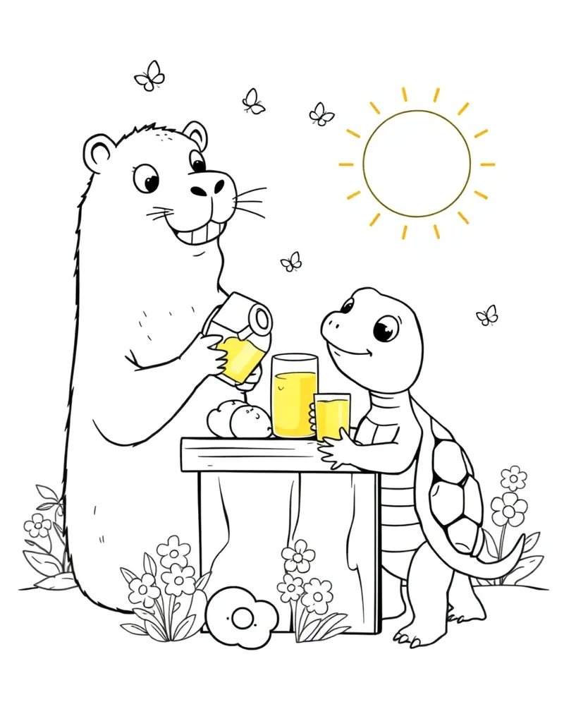 Capybara Turtle Lemonade Stand